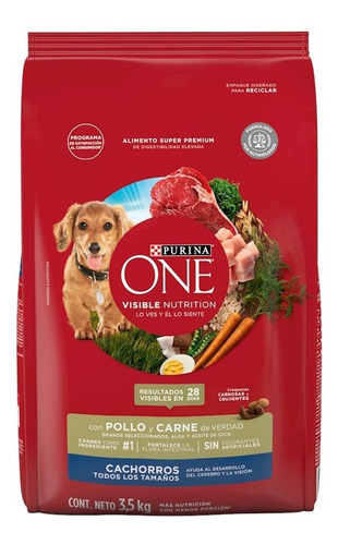 Alimento Para Perro Purina One Cachorro Pollo Y Carne 3.5 Kg