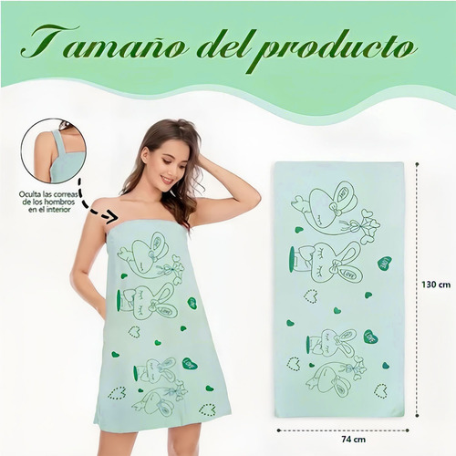 Batas De Baño De Microfibra Suave Absorbente Con Tirantes