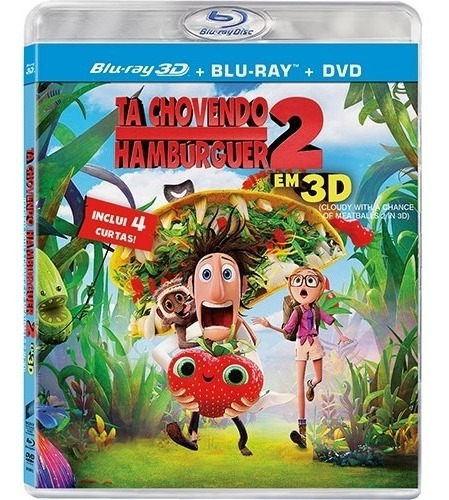 Box Blu-ray 3d 2d + Dvd - Ta Chovendo Hamburguer 2 - 3 Disco