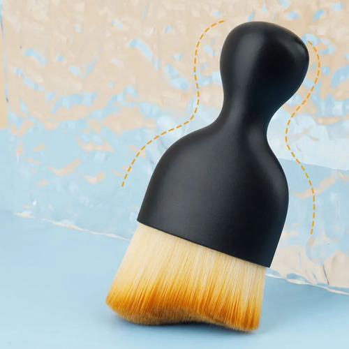 Brocha Curva Cuidado Facial Cerdas Suaves Maquillaje Base F