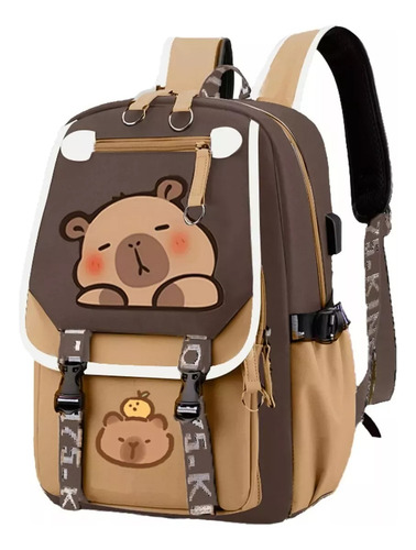 Mochila Capibara Escolar Capibara Backpack Capybara Kawaii Carpincho