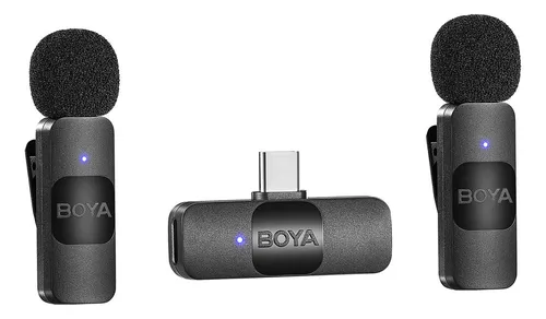 comprar Microfones Com Um Gatilho E Dois Smartphones Boya Tipo C By-