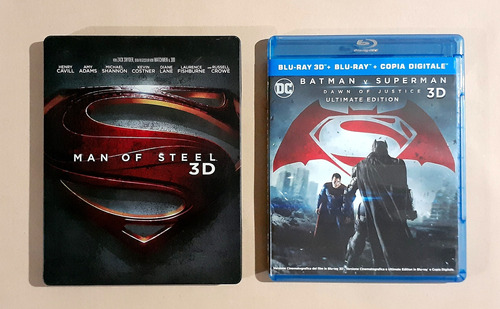 Man Of Steel + Batman V Superman - Blu-ray 3d + 2d Original