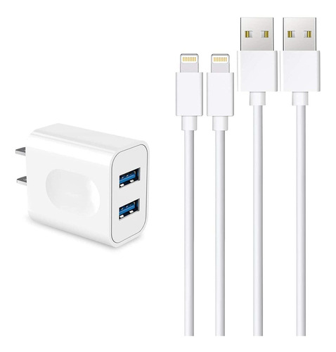 Cargador Para iPhone Pared Usb 2 Puerto Adaptador Viaje