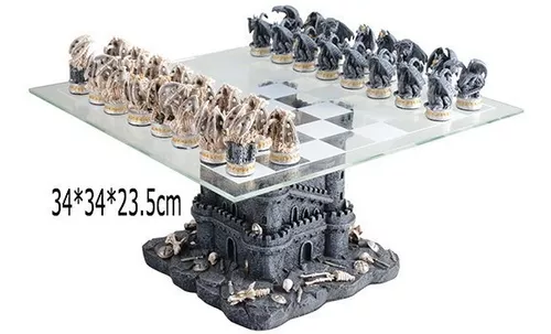 Tabuleiro De Xadrez Egípcio Horus vs Set 32 Peças De Ferro