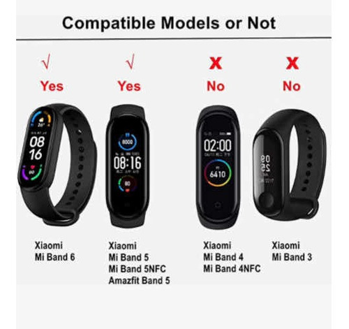 Imagen 9 de 9 de Correa Para Xiaomi Mi Band 7 / 6/ 5 De Silicone