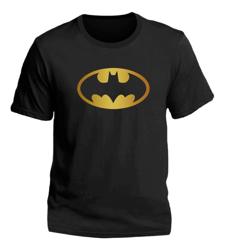 Remeras Batman Niños Simbolo Dorado Clasico