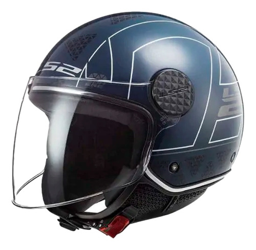 Casco Moto Abierto  Ls2 Of558 Sphere Lux Linus Cobalto