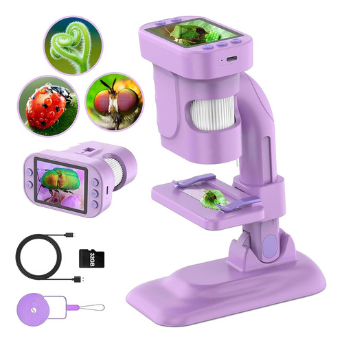 Microscope For Kids - 300x Zoom Digital Microscope With...