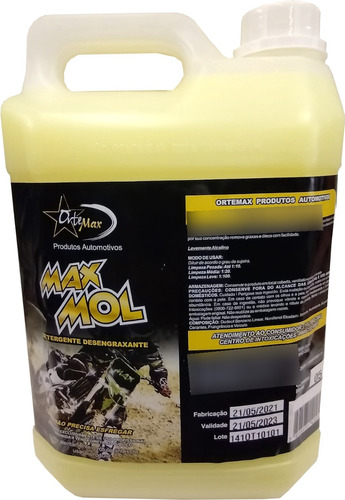 Lava Motos Shampoo Desengraxante Max Mol 1:100 5l - Ortemax