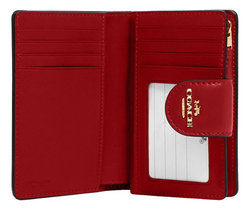 Cartera Coach Roja/cafe Con Monedero C0082