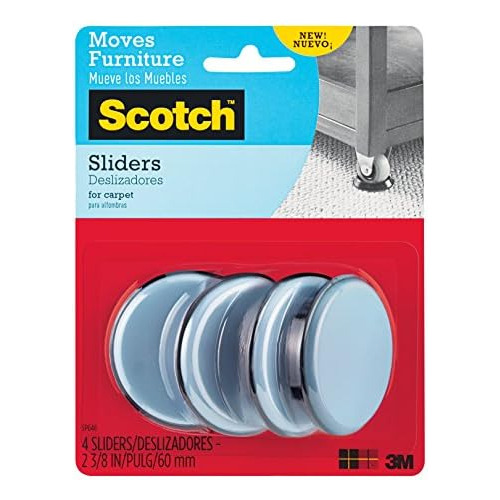 Reusable Sliders, Gray/black, 23/8 In. Diameter, 4 Slid...