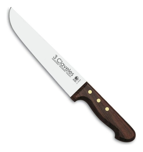 Cuchillo Tres Claveles # 1084 Inox Mgo Mad 20cms Carnicero