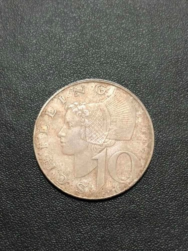 Antiga Moeda De Prata Austria 1957 10 Shillings (Usado)
