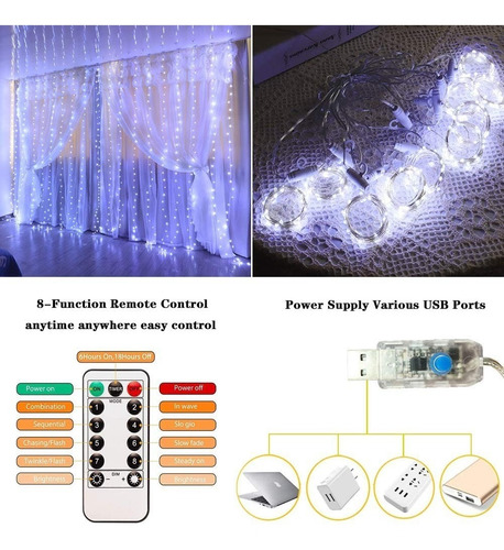 Orion Serie Cortinas Luces 300 Led Decorativas 3x3m