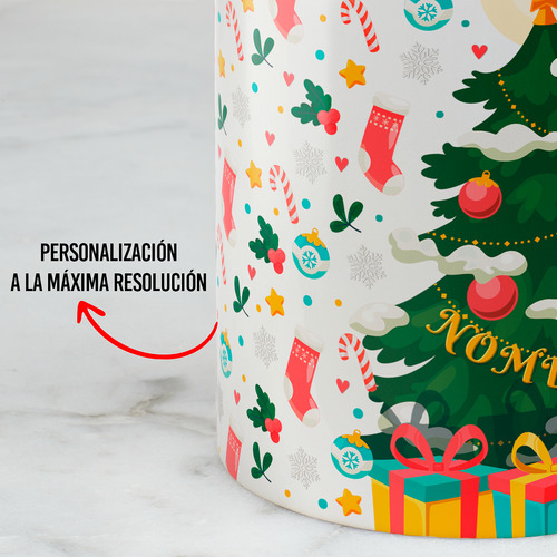 Taza Navidad Árbol Navideño Con Tu Nombre