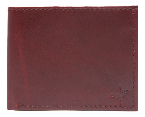 Cartera De Piel Para Caballero Mod. 24 Fabián Arenas Vino Liso