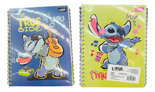 Cuaderno Profesional Stitch 2pz Cuadro Chico Upak 100 Hojas