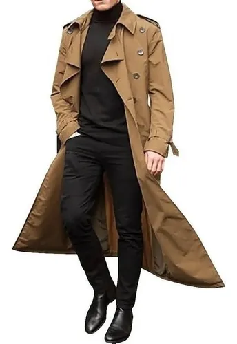 comprar Abrigo Abrigo Casual De Moda De Gabardina Larga Para Hombre