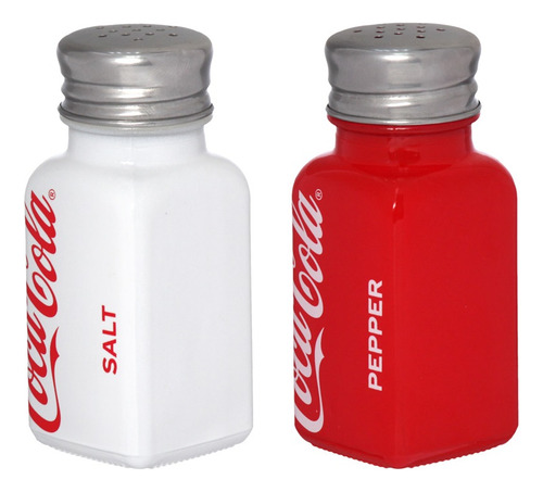 Kit Saleiro Pimenteiro Premium Vidro Sal Pimenta Coca Cola