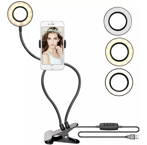 Anillo Luz Led Selfie Ring Celular Soporte Foto Luz Camara ®
