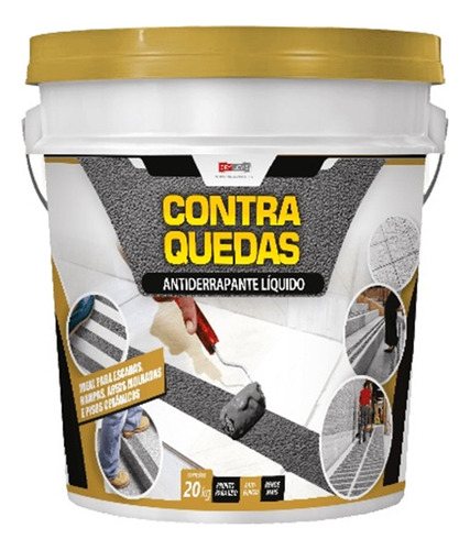 Antiderrapante Líquido Contra Quedas 1 Kg - Antiquedas Cor Preto