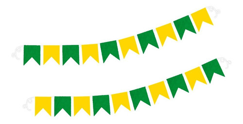 Bandeirinha Copa Do Mundo Brasil Verde E Amarelo Em Tnt 10m 