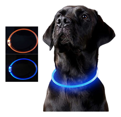 Collar Luz Led Perro Mascota Luminoso Recargable 2 Piezas