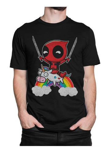 Polera Unisex Deadpool  Comic Arcoiris Algodon Estampado