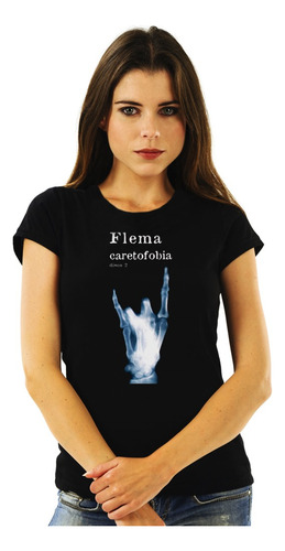 Polera Mujer Flema Caretofobia Disco 2 Punk Impresión Direct