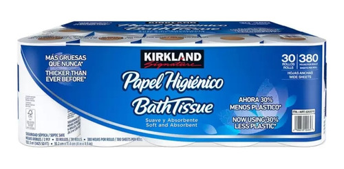 Papel Higiénico Kirkland De 30 Rollos C/envío Gratis 