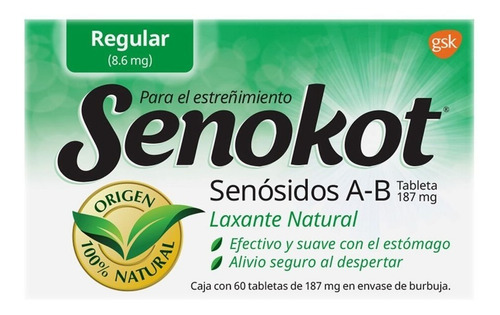 Senokot Regular Auxiliar Para El Estreñimiento 60 Tabletas
