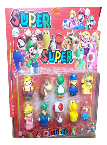 Set Muñecos Mario Bros Coleccion X 10