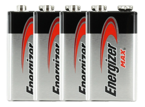 Imagen 1 de 7 de Pack X4 Pilas Alcalina Energizer Max 9v 522 Bateria 