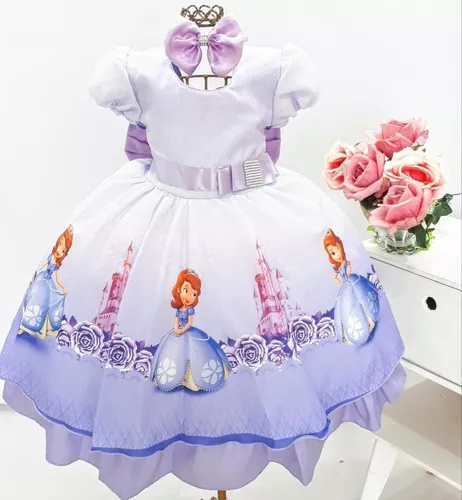 Vestido de festa infantil Princesa Sofia Luxo