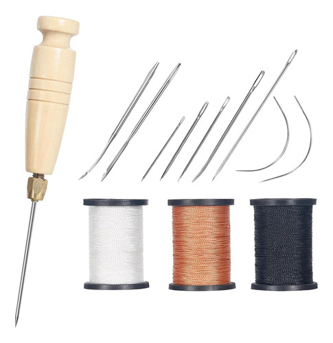 Hilo Encerado De Nailon Para Coser, Punzones De Costura Para