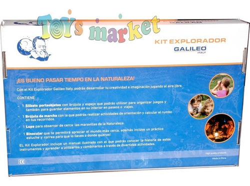 Imagen 4 de 7 de Kit Explorador Brújula Binoculares Silbato Y Lupa Galileo