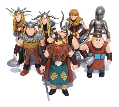 Jogo de dragões conjunto dragão desdentado e estatueta viking jogos para  crianças, bonecas, estatuetas de animais