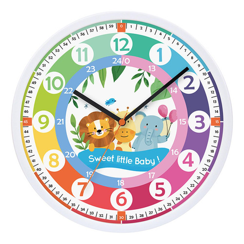 Reloj Analógico De 10 Pulgadas Para Niños Sala De Animales