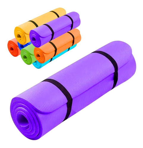 Colchoneta Alfombra Yoga Pilates Fitness 3 Mm Con Sujetador