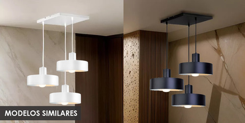 Lampara Colgante Cocina Comedor Living 3 Luces Moderno Techo Blanco