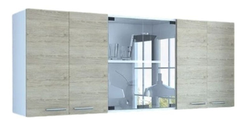 Gabinete Superior De Cocina Vidrio Blanco/rovere