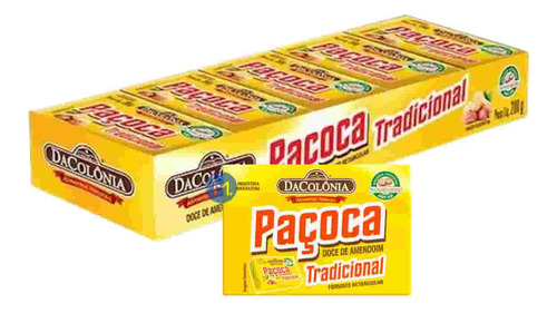 Paçoca Retangular Embalada Dacolônia Com 10 Unidades
