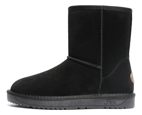 Botas De Esquí De Piel De Vaca De Lana Para Mujer Invierno