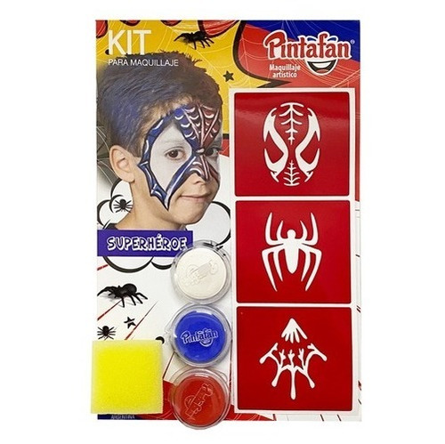 Imagen 1 de 2 de Kit Superheroe Spiderman Pintafan Maquillaje Hipoalergenico