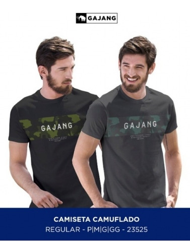 Camiseta Masculina Camuflado Gajang