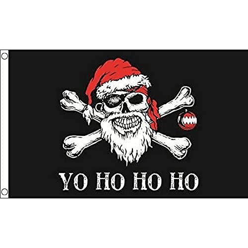 Bandera Pirata Yo Ho Ho 3x5 Ft 100d Poliéster Merry Ch...