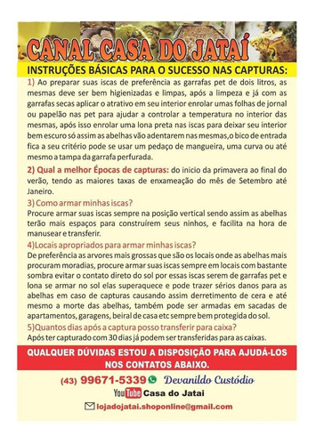 100ml D Loção P/ Atrair Abelhas Nativas Sem Ferrão Jatai