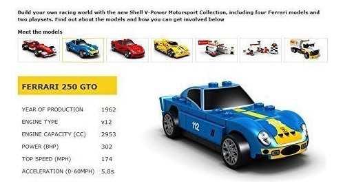 Lego Shell V-power Collection Ferrari 250 Gto 40192 48 Pieza