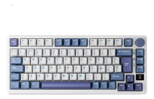 Teclado Gamer Mecanico Royal Kludge Rk-m75 Trimodo 81 Teclas Teclado Taro Milk Idioma Español